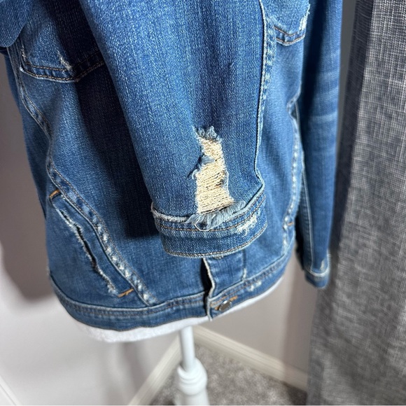 L’Agence Celine Distressed Denim Jean Jacket Size Med - Picture 8 of 9